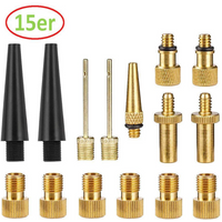 15pcs Copper Bicycle Valve Adapter Set Bike Tire Pump Adapter Kit Inflator Pump Accessory Valve adapter SV AV DV Bicycle valve