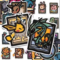10/30/50/103pcs Kawaii Pixel Style Pokemon Anime Stickers Cute Cartoon Creative Decals Scrapbook Bike Phone Guitar Sticker Toys
