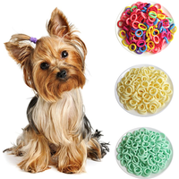 100pieces/Set Pet Elastic Hair Band Cute Dog Grooming Hair Accessories Diameter 0.87inch Colorful Puppy Rubber Band Pet Supplies