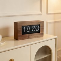 Minimalist Wooden Flip Clock Retro Desk Flipover Clock for Home Office Decor Modern Art Craft Table Clock Unique Gift