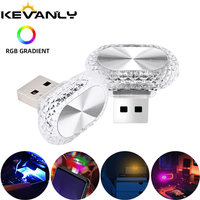 1/2PCS Car Mini USB Decoration Light LED Ambient Interior Light RGB Color Ambient Lighting Plug and Play for Car Accessories