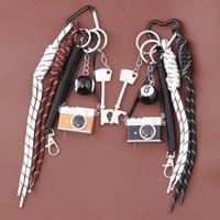 Cute Camera Key Black Eight Bag Keychain DIY Fashion Bag Charm Keychain For Women Bag Charm Cute Accessories Jewelry Gifts