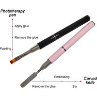 New 1/3PCS Nail Art Brushes Small French Thin Manicure Brush Builder Gel 2 in 1 Design Nail Brush Set XJS01