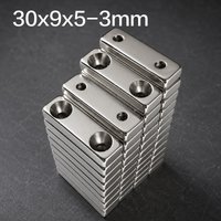 Super Strong Neodymium Magnet N52 NdfeB Permanent Magnetic Imanes Block With Holes 30x9x5-3mm Powerful Refrigerator Mag