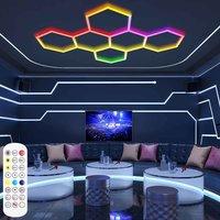 VASTFIRE's new RGB honeycomb hexagonal ceiling light with multi-color adjustment can be used for KTV, bars, gyms