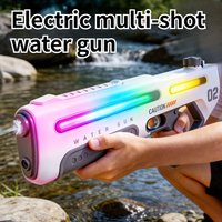 New Color Changing Light Water Gun Electrically Powered High Pressure Strong Shooting Range Automatic Water Absorption