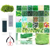 Green Beaded Plant Kit Beads Plant Handmade Making Kit Forever Plant Kit Jewelry Making Rings Earring Crafts DIY Bracelets