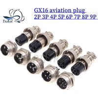 2PCS GX16 aviation plug socket connectors GX16-2P 3P 4P 5P 6P 7P 8P 9P 10P Pin core cable aviation plug connectors