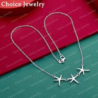 925 Sterling Silver 45cm Starfish Chain Necklace For Women Fashion Jewelry Charm Grace Party Accessories Birthday Gifts