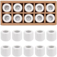 10 Pieces Ceramic Candle Holder White Ceramic Chime Ritual Spell Candle Holders for Taper Rituals Spells Altar Wiccan Supplies