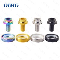 Titanium M8X15mm Crank Cap Bottom Bracket Axle Screw Center Shaft Crankset Fixing Bolts for Bike Cover Square Hole Crankarm Bolt