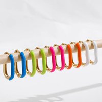 Minimalist U-shaped Colorful Huggies Ear Buckle for Women Half Enamel Glaze Gold Plated Hoop Earrings Piercing Jewelry Gift