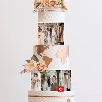 Hexagonal Photo Album Acrylic Cake Stand Floating Cake Separator for Wedding Birthday Party Decoration