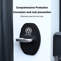 2/4PCS Silicone Car Door Lock Cover Protection Stickers For Volkswagen VW GTI R Golf 7 5 4 Polo Tiguan Passat Jetta Lavida Rline