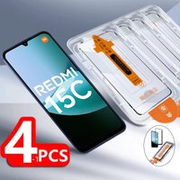 1/2/3/4PCS For Xiaomi Redmi 15C Glass Redmi 15C Tempered Glass Oleophobic Coating Dust Free Full Glue Screen Protector Redmi 15C