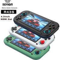 R43S Retro Handheld Video Game Console Linux System 4.3Inch Screen HDMI Out Portable Pocket Video Player 64/128GB Games Boy Gift