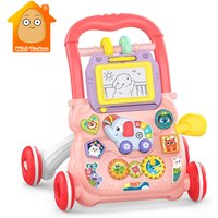 Baby Walker Early Educational Learning Walking Pushing Wheel Activity Musical Drag Car Toy For Infant 0 12 Months Boy GirlGift