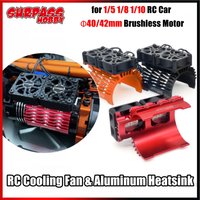 SURPASS HOBBY Dual Cooling Fan Metal Heatsink 8.4V/27000 RPM for 1/5 1/8 1/10 RC Car 4268 4274 4092 Brushless Motor Φ40/42mm Toy
