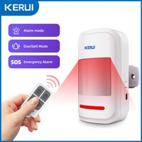 KERUI PIR Motion Alarm with Remote Wireless 433MHz Infrared Motion Sensor Detector Alarm/Doorbell Two Modes SOS for Elders Home