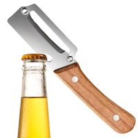 Home Cooking Fruit and Vegetable Peeler Wooden Handle Food Peeler with Bottle Opener Household Tomato Slicer for Vegetable Fruit