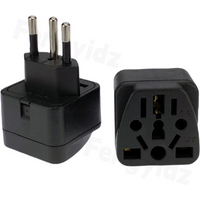 Brazil Travel Plug Adapter EU/UK/AU/CN/JP/Asia/Italy to Brazil (Type N), 3 Prong Grounded Brazil Wall Plug