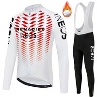 AliExpress NONE INEOS Team Men's Fleece Cycling Jersey Suit Set Warm Fleece Long Sleeved Overalls And Long Pants Winter Cycling Sportswear
