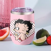 B-Betty Girl B-Boops Vacuum Flasks 12oz Insulated Wine Tumbler Vacuum Coffee Mug Travel Household Office Drinking Mug
