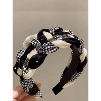 1pc elegant retro style woven headband with sparkling rhinestones - wide anti slip women's headband hair accessory