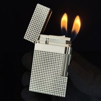 Double fire lighter, cigarette accessories, classic brushed finish, loud and crisp sound, consumables included.Gift for man