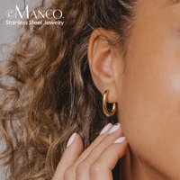 EManco Stainless Steel Prevent Allergy Stud Earrings France Fashion Vintage Handmade U-Shape Circle Bride Jewelry Gifts