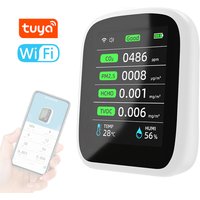 Tuya Wifi Portable Air Quality Meter 8in1 PM1.0 PM2.5 PM10 CO2 TVOC HCHO Temperature and Humidity Tester LCD Color Screen Carbon
