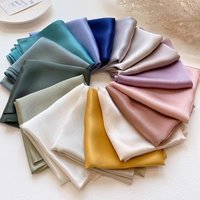 New Solid Colors Neckerchief Hijab Scarf For Women Silk Satin Headband Hair Scarves Female Square Shawls Head Scarfs For Ladies