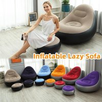 Aufblasbarer Lazy Sofa Chair PVC Beflockung faltbares Sofa mit Slip-on Lunch Lounge Chair Set