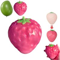 Stress Relief Squeeze Toy for Adults, Color-Changing Fruit Ball Strawberry & Mango Slow Rebound De-Stress Toy, Creative Gift