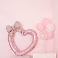 Pink Heart Shaped Balloons Hollow out Princess Style for Girls Birthday Parties Photo Props Children's Party Decoration