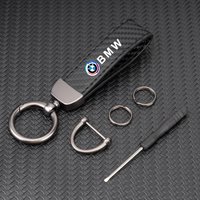 Carbon Fibre Leather Car Keychain Metal Alloy Keyring For BMW 50th Anniversary 1 3 5 7 series E83 F16 E70 Styling Accessories