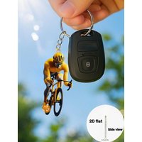 AliExpress Yellow Cyclist Pendant Keychain,Sport Theme 2D Flat Acrylic Ornament Charm,Hanging Decor for Cars,Bags,Festive,Home,Party,Gifts