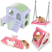 Small Pets Exercise Triangle Swing Hanging Swing Hamster House Wooden Play Set