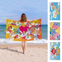 C-care-B-bears Beach Towel Colorful Bath Towels for Girl Microfiber Quick Dry Custom Sand Free Beach Yoga Spa Gym Pool