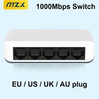 1000Mbps Gigabit Network Switch 5/8 Ports RJ45 Mini Ethernet Hub Smart Stable Internet Switcher Adapter for PC Computer Laptop