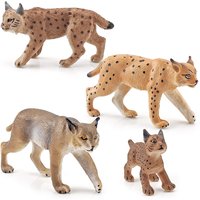 Realistic Simulated Forest Animal Lynx Model Solid Simulation Bobcat Wild Fox Model Action Figures Toys For Christmas Gifts