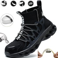 Men's Safety Shoes Anti-impact Padded Toe Breathable Mesh Lightweight Work Boots for Outdoor Factory Men's Safety Boot