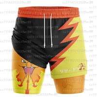 Potdemiel Brand Animation Pok É Mon Small Dragon Shorts Theme Fashion Summer 2-in-1 Sports Shorts New Family Matching