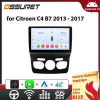 OSSURET 6115 Autoradio Android für Citroen C4 C4L DS4 B7 2 2013–2017 Auto-Multimedia-Player Carplay 2din Intelligentes GPS