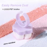 New 3D Meow Claw Design Nail Cleaning Front Brush Pink Purple Kawaii Ring Design Fine Soft Nail Dust Brush Fashion Cleaning Tool