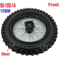 Front Or Rear Wheel 90/100-14 Dirt Tire With1.85-14 Inch Steel Circle Rims For Dirt Pit Bike Motorcycle 14" Wheels
