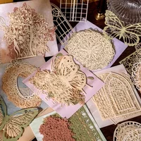 10pcs/pack Vintage Cutout Lace Craft Paper Collage Junk Journal Ephemera DIY Album Scrapbooking Material Paper Pack