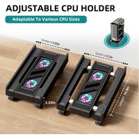 Adjustable Computer Tower Stand with Cooling Fan Mobile CPU Holder 4 Rolling Casters PC Floor Cart PC Riser Under Desk CPU