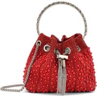 New Design Women Full Pearl Bucket Handbag Glitter Shiny Diamond Evening Clutch Bag Luxury High-end Party Dress Crossbody Bag