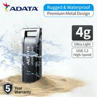ADATA 64GB 128GB USB 3.2 Gen1 Drive 100MB/s Metal Mirror Waterproof Shockproof High Speed Storage for School Work